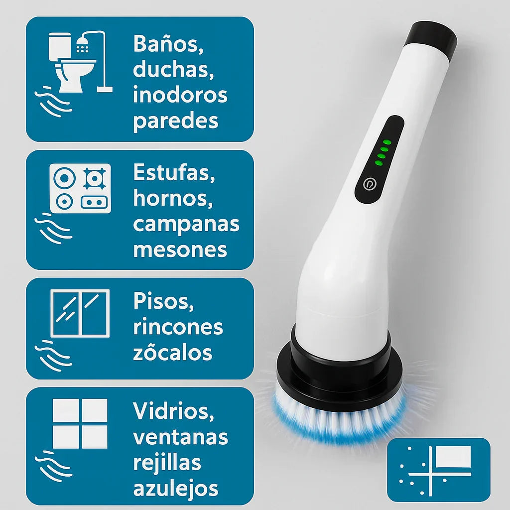 Cepillo eléctrico limpiando superficie de cocina